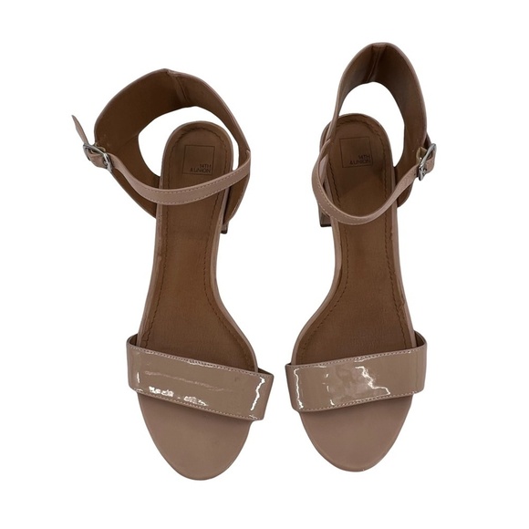 14th & Union Tan Ankle Strap Block Heel Sandals Size 8 1/2 Wide Women’s - Picture 5 of 12